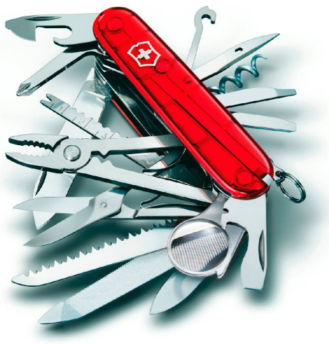 727 Victorinox Нож перочинныйSWISS CHAMP 91мм полупрозрачный красный 727 Victorinox Нож перочинныйSWISS CHAMP 91мм полупрозрачный красный